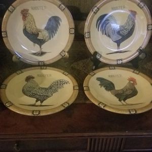 Rooster plates house decor